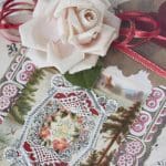 Vintage Silk Flower and Valentine Atop