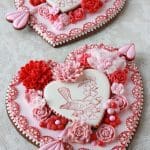 More Embossed Cookie Hearts in Traditional Valentine’s Red