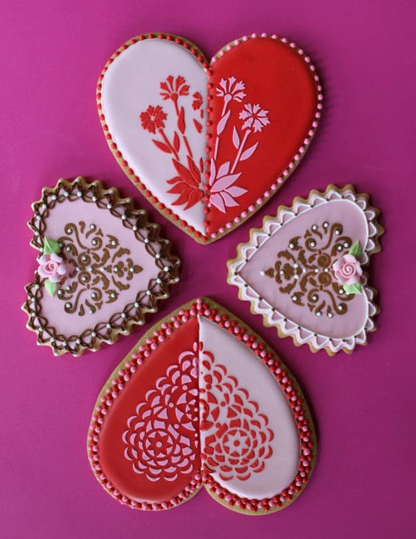 Mirror-Image and More Lacy Stenciled Hearts