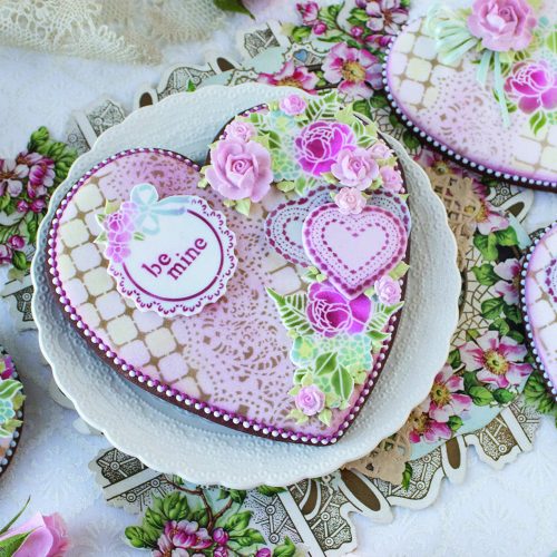Forget Me Not -Big Message Heart Redo - Stenciled Cookies Gallery