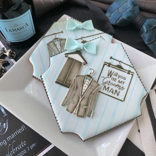 Groomsman - Message Cookie 1 - Stenciled Cookies Gallery