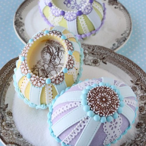 Fancy Cast Sugar Eggs on Plate - Other Sweets