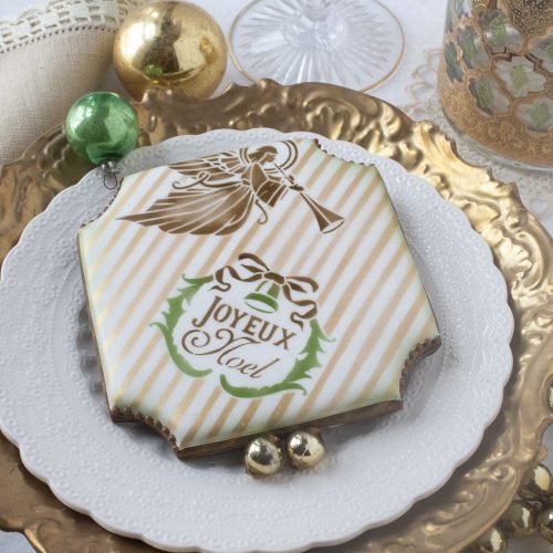 Joyeux Noel - Square Message 2 - Stenciled Cookies Gallery