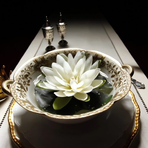 The Frog Prince Shoot - Water Lily Place Setting - Hi Res
