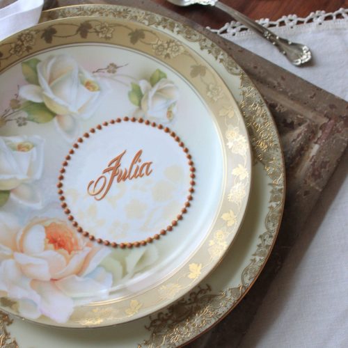 Personalized Plate - Overhead - Parties