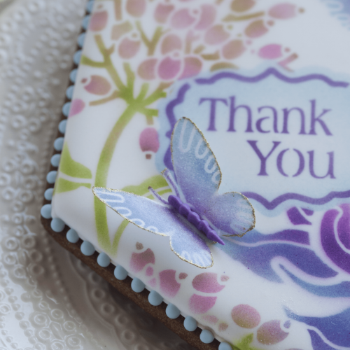 Thank You Prettier Plaques - Butterfly Detail - Stenciled Cookies Gallery