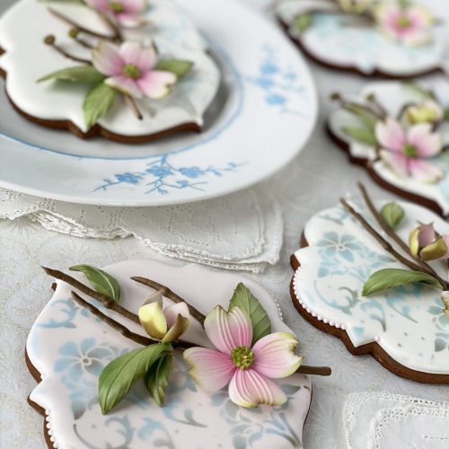 Dogwood Cookies - Pink in Foreground Soft in Back - 2-D Cookies Gallery