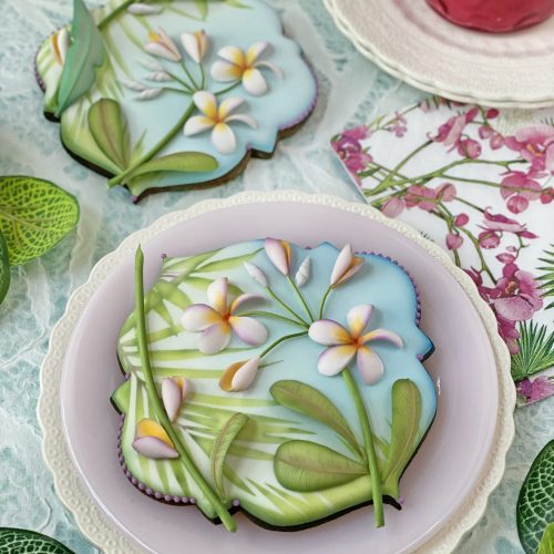 Plumeria Cookies - Vertical Duo Closer - 2-D Cookies Gallery