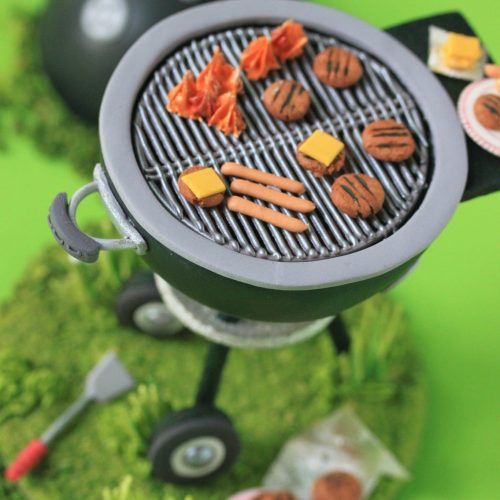 Grill with Side Table Top Down - 3-D Cookies Gallery