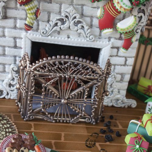 Christmas Fireplace Hearth with Santa's Footprints - 3-D Cookies Gallery