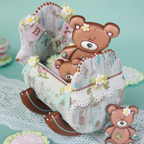 Cradle with Bunting - Horizontal - 3-D Cookies Gallery