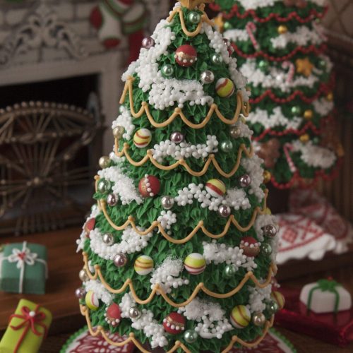 Christmas Tree with Gold Garland - 3-D Cookies Gallery