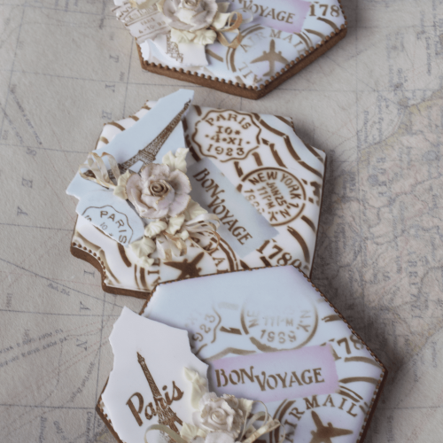 Vintage Bon Voyage - Vertical Opener - Stenciled Cookies Gallery