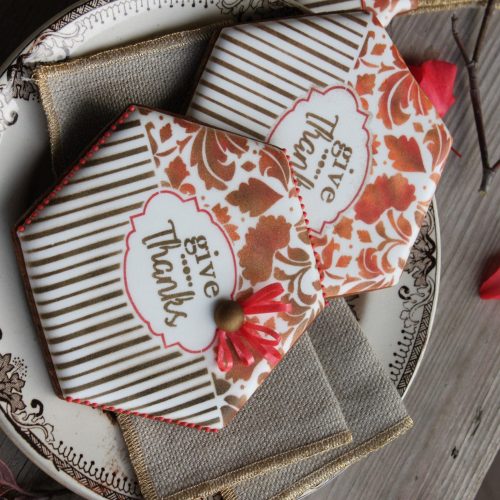 Give Thanks - Vertical Close - Stenciled Cookies Gallery