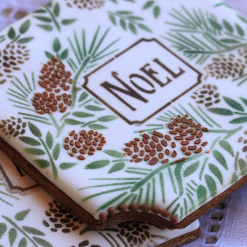 Noel - Closeup - Stenciled Cookie Gallery