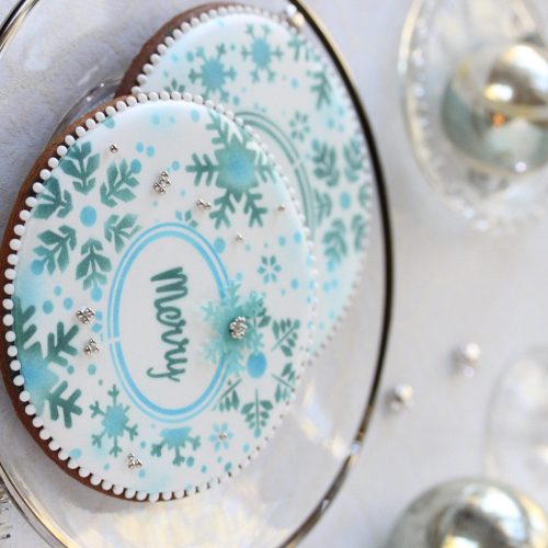 Peace - Vertical Merry Variation 4 - Stenciled Cookies Gallery