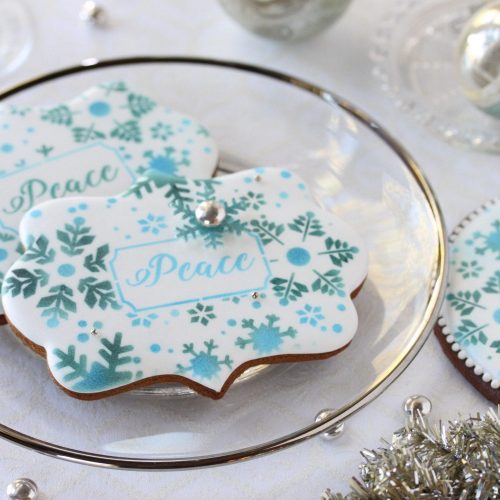 Peace - Horizontal on Paper 3 - Stenciled Cookies Gallery