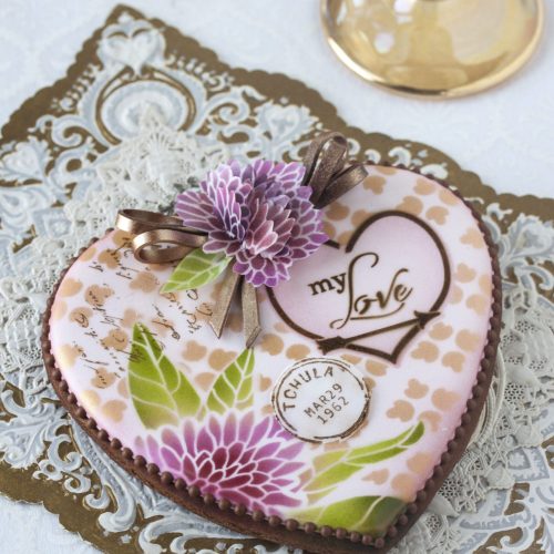 Chrysanthemum - Message 1 - Stenciled Cookies Gallery