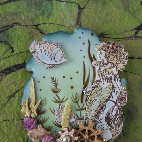 Underwater Ephemera - Small Mermaid Alone - Stenciled Cookies Gallery