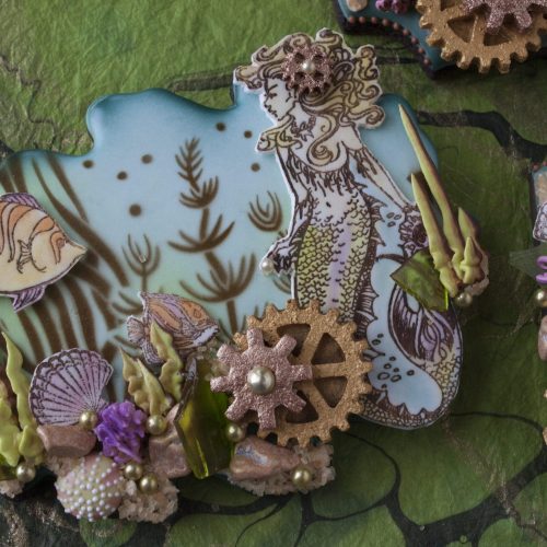 Underwater Ephemera - Small Mermaid Horizontal - Stenciled Cookies Gallery