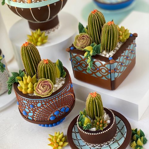 JSA Cacti Container Garden - Closeup on Three - 3-D Cookies Gallery