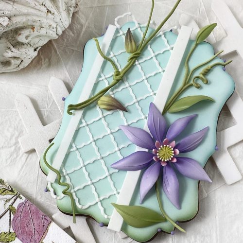 Clematis Cookies - Single Closer - 2-D Cookies Gallery