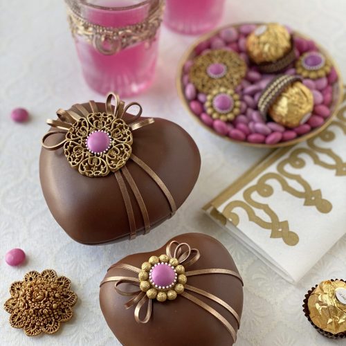 Heart Boxes for Cake International - Closed Overhead - 3-D Cookies Gallery