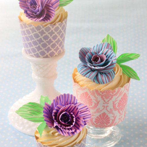 SugarVeil Flowers on Cupcake Trio - Other Sweets