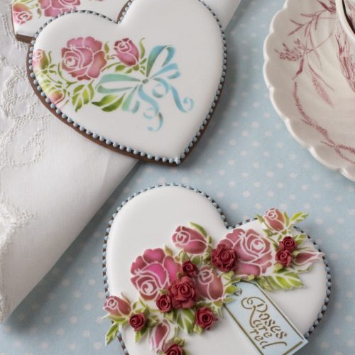 Roses Are Red - Vertical with Message - Stenciled Cookies Gallery