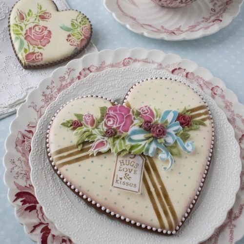 Roses Are Red - Yellow Message - Stenciled Cookies Gallery