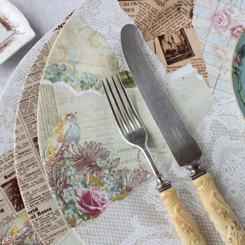 Spring Decoupage Dinner Plate - Girl