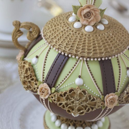 Sugar Bowls - Green Closeup- 3-D Cookies Gallery