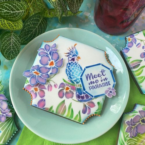 Slice of Paradise - Message Cookie 2 - Stenciled Cookies Gallery