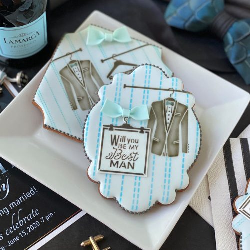 Groomsman - Message Cookie 2 - Stenciled Cookies Gallery