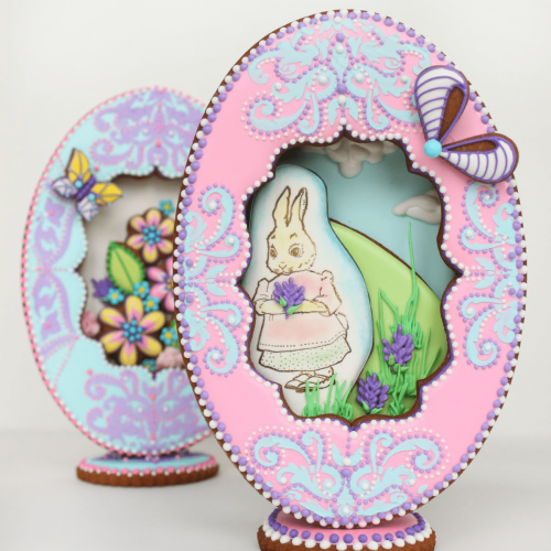 Pink Faberge Egg Cookie with Bow - Gallery - 3-D Cookies