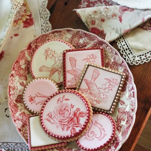 Red Transferware - Brighter - 2-D Cookies Gallery
