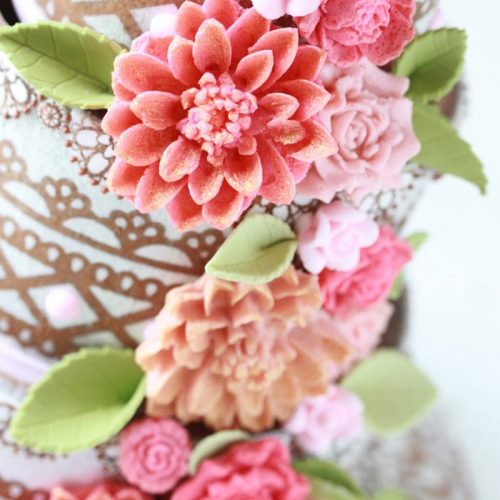 Cookie Cascade on Cake Close-up - Gallery - 3-D Cookies