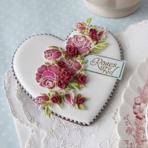 Roses Are Red - Roses Are red Message - Stenciled Cookies Gallery
