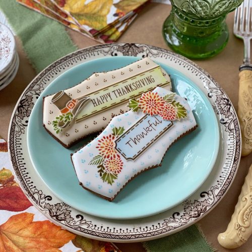 Denver Plaque Cutters in Use with Julia's Thanksgiving Place Card Sets