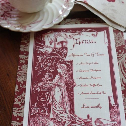 Where Women Cook Tea Party - Menu